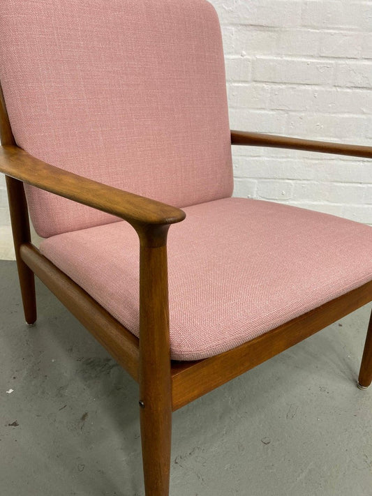 Model 218 Armchair in Pink by Grete Jalk for Glostrup Møbelfabrik, 1950s