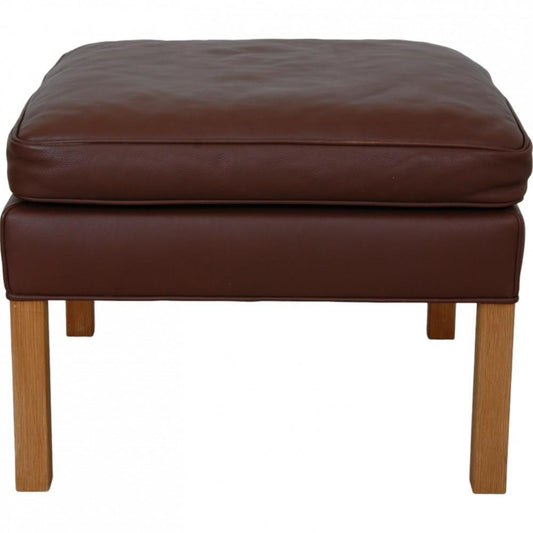 Model 2202 Stool in Brown Leather by Børge Mogensen, 2000s