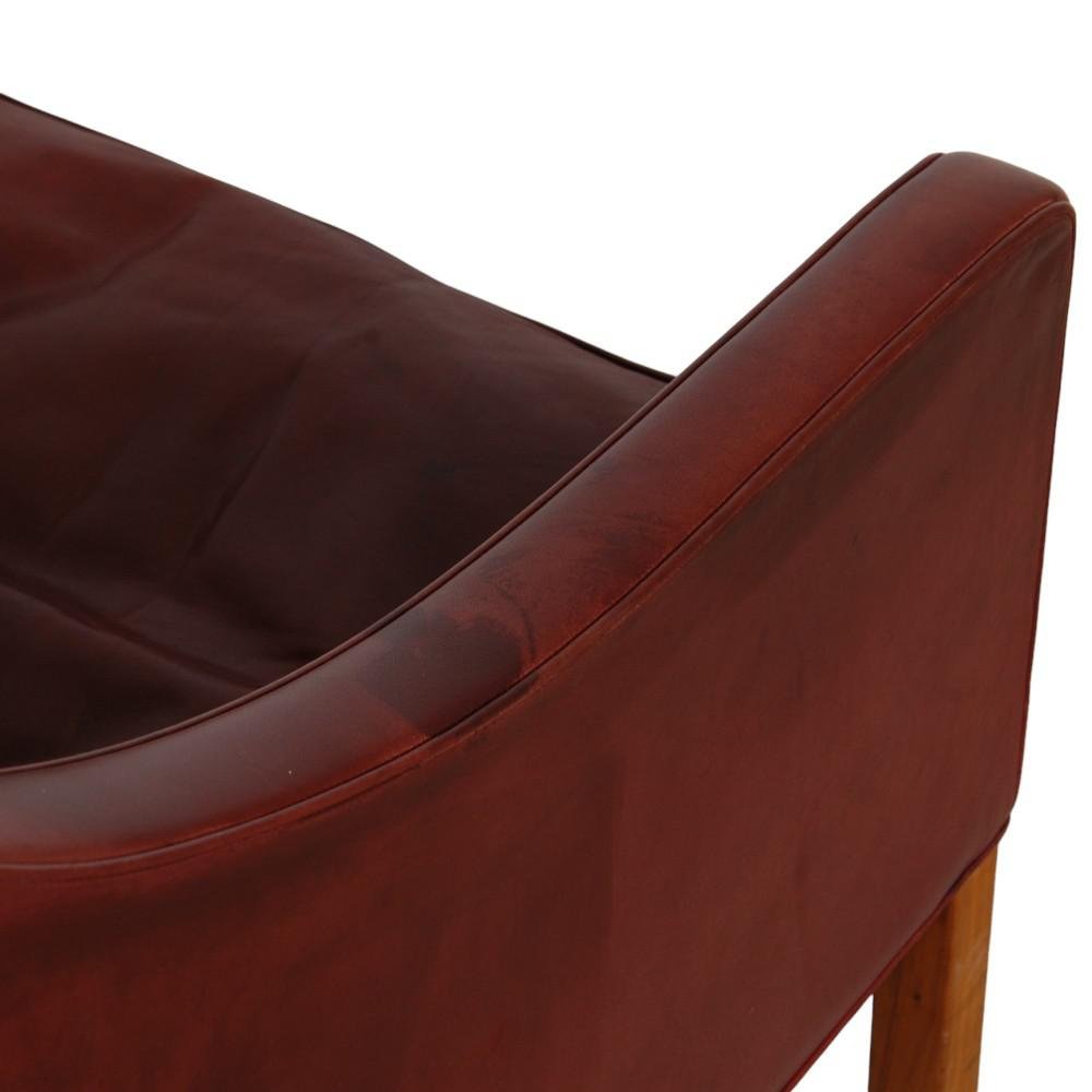 Model 2207 Lounge Chair in Indian Red Anilin Leather by Børge Mogensen, 1990s