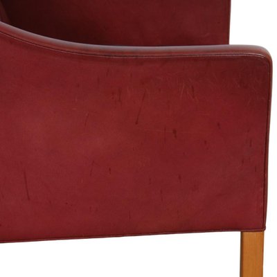 Model 2207 Lounge Chair in Indian Red Anilin Leather by Børge Mogensen, 1990s-MTD-1769482