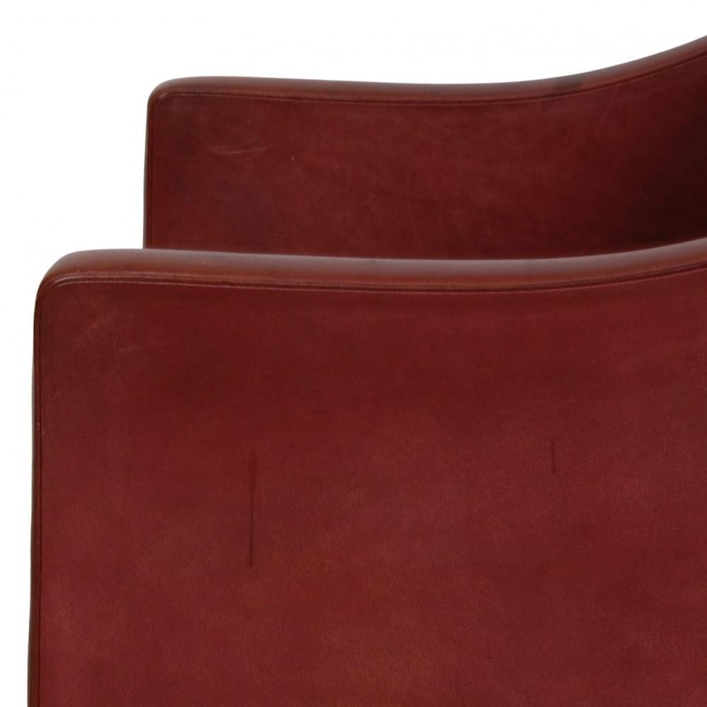 Model 2207 Lounge Chair in Indian Red Anilin Leather by Børge Mogensen, 1990s