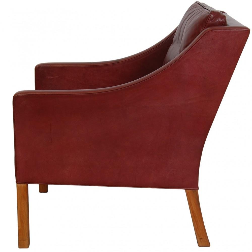 Model 2207 Lounge Chair in Indian Red Anilin Leather by Børge Mogensen, 1990s