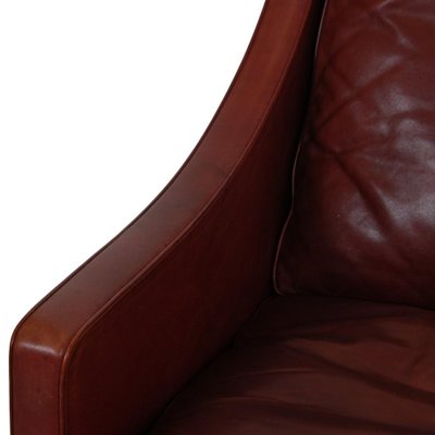 Model 2207 Lounge Chair in Indian Red Anilin Leather by Børge Mogensen, 1990s-MTD-1769482