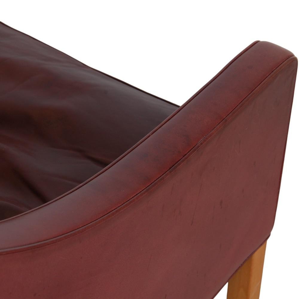 Model 2207 Lounge Chair in Indian Red Anilin Leather by Børge Mogensen, 1990s