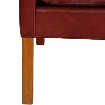 Model 2207 Lounge Chair in Indian Red Anilin Leather by Børge Mogensen, 1990s-MTD-1769481