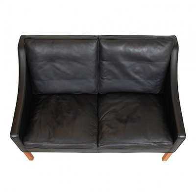 Model 2208 2-Seater Sofa in Black Leather by Børge Mogensen for Fredericia-MTD-1400771