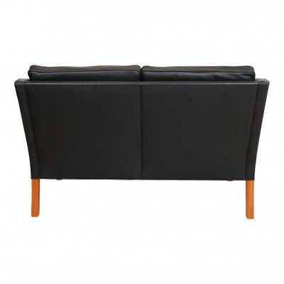 Model 2208 2-Seater Sofa in Black Leather by Børge Mogensen for Fredericia-MTD-1400771