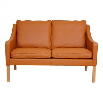 Model 2208 2-Seater Sofa in Cognac Bison Leather by Børge Mogensen for Fredericia-MTD-1400820