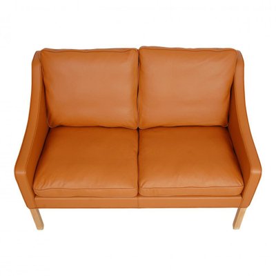 Model 2208 2-Seater Sofa in Cognac Bison Leather by Børge Mogensen for Fredericia-MTD-1400820