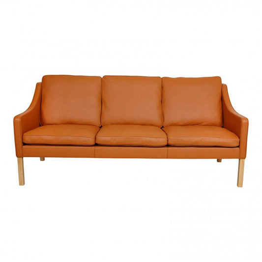 Model 2209 Sofa in Cognac Bison Leather by Børge Mogensen for Fredericia