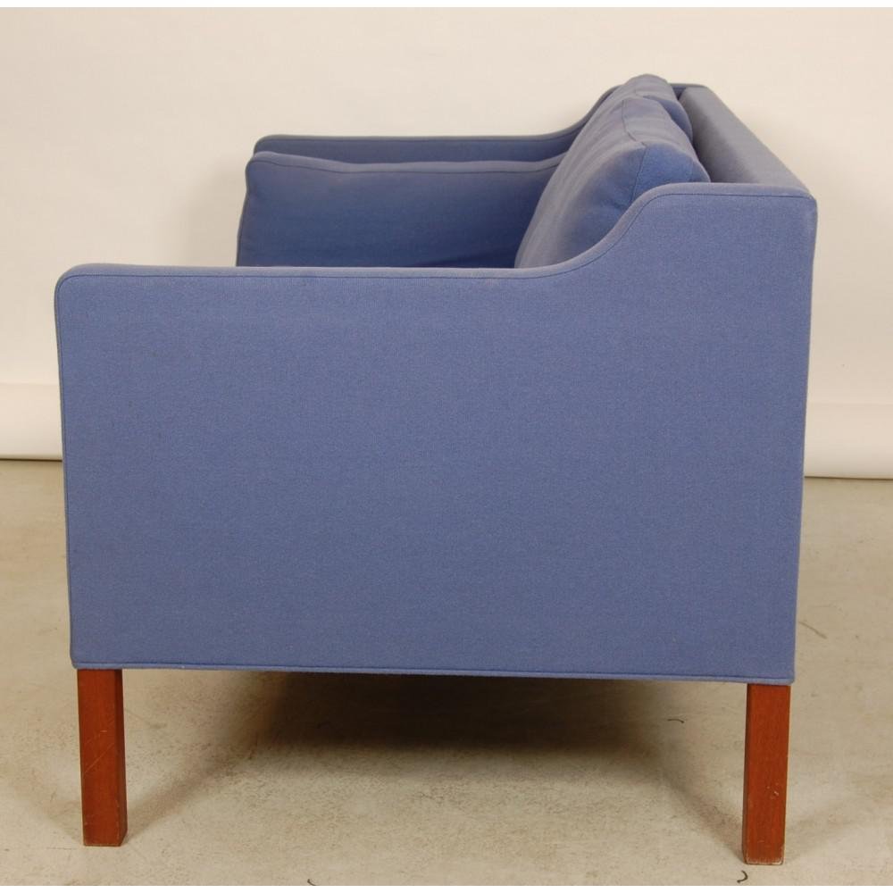 Model 2212 2-Seater Sofa in Blue Fabric by Børge Mogensen for Fredericia, 1990s