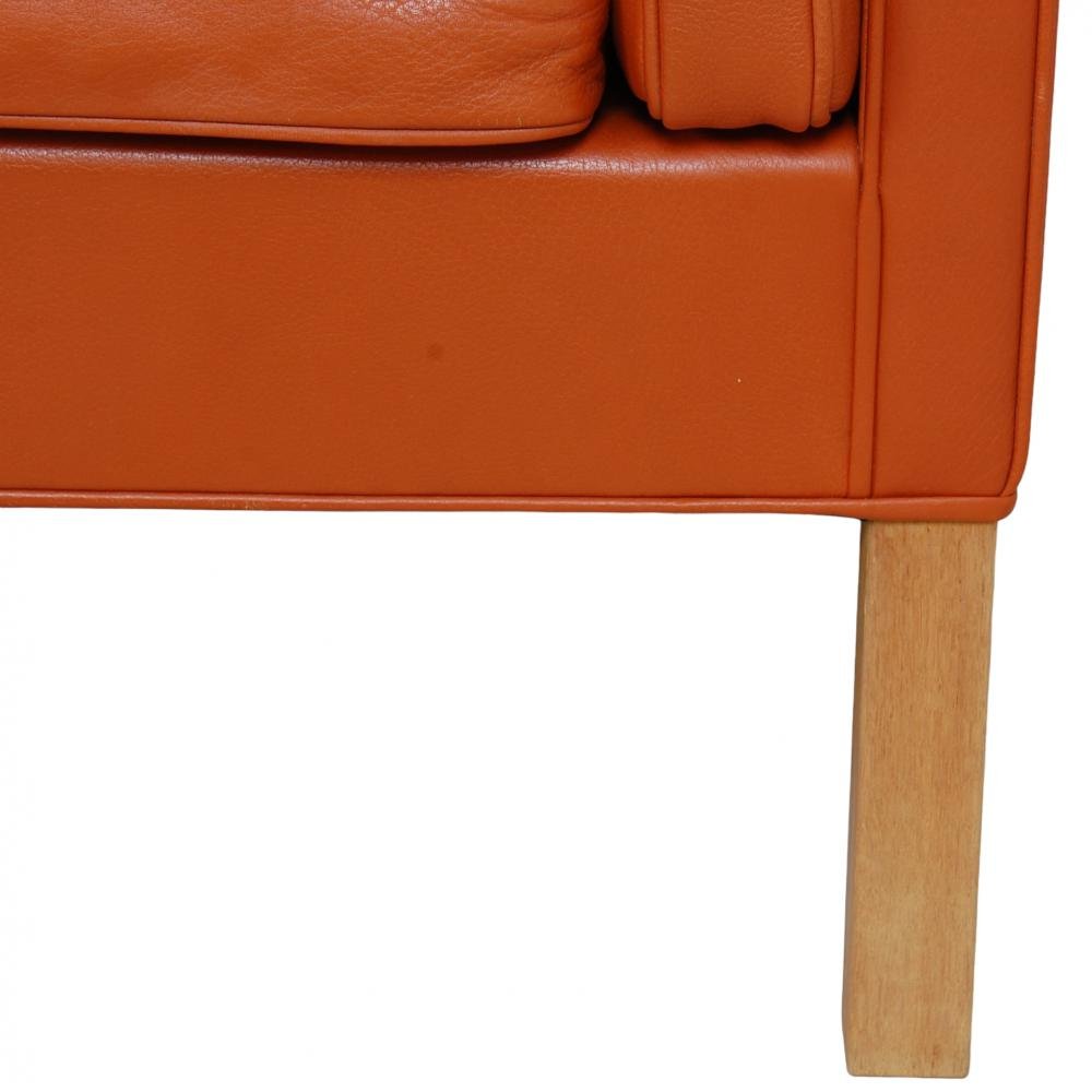 Model 2213 3-Seater Sofa in Cognac Leather by Børge Mogensen for Fredericia, 1990s