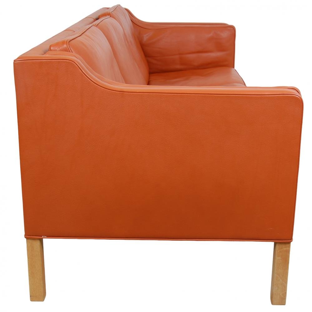 Model 2213 3-Seater Sofa in Cognac Leather by Børge Mogensen for Fredericia, 1990s