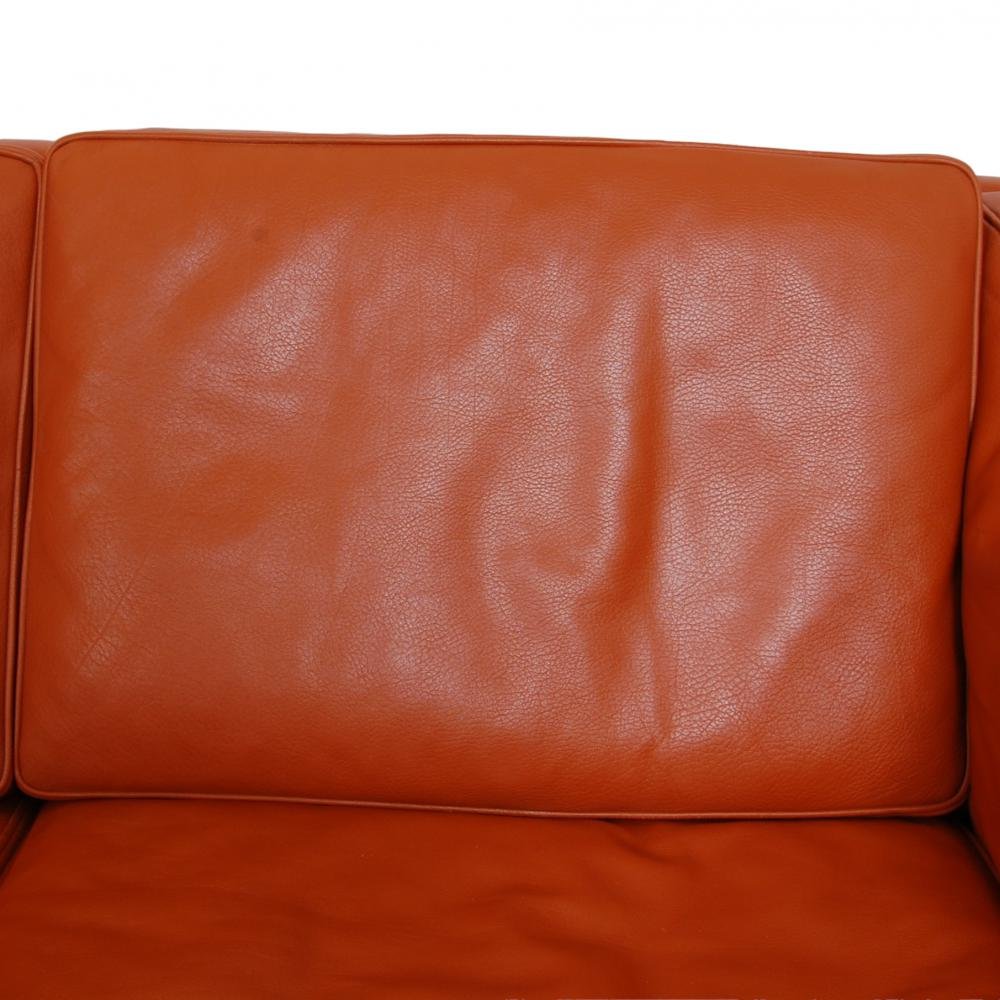 Model 2213 3-Seater Sofa in Cognac Leather by Børge Mogensen for Fredericia, 1990s