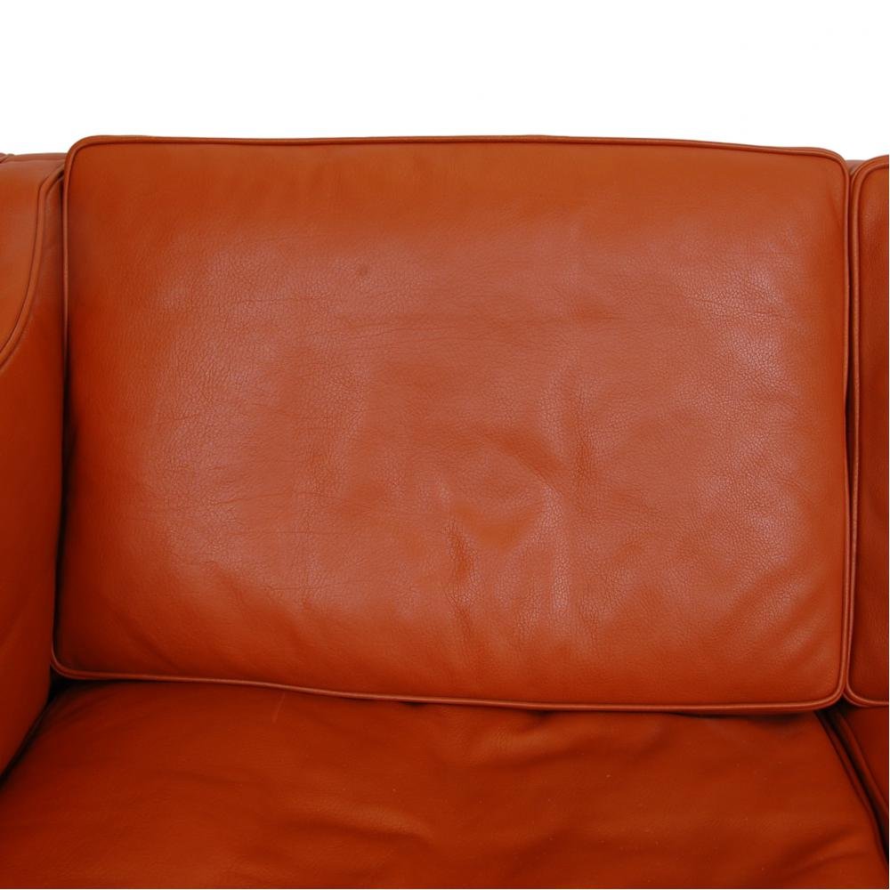 Model 2213 3-Seater Sofa in Cognac Leather by Børge Mogensen for Fredericia, 1990s