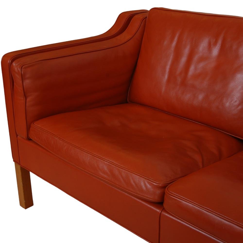 Model 2213 3-Seater Sofa in Cognac Leather with Patina by Børge Mogensen for Fredericia, 1990s