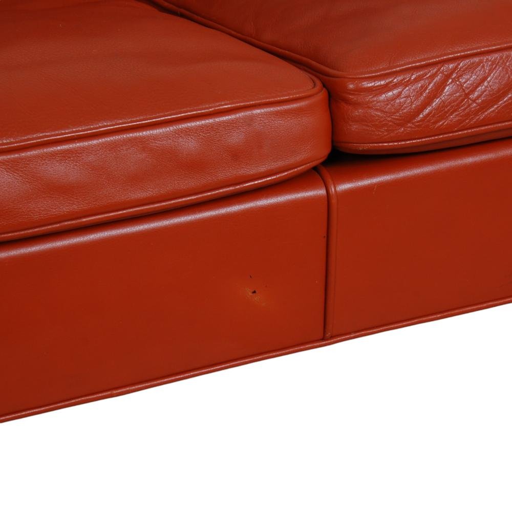 Model 2213 3-Seater Sofa in Cognac Leather with Patina by Børge Mogensen for Fredericia, 1990s