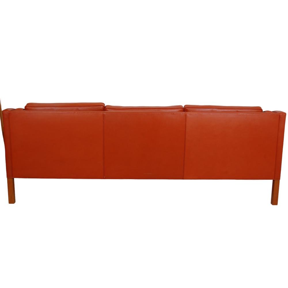 Model 2213 3-Seater Sofa in Cognac Leather with Patina by Børge Mogensen for Fredericia, 1990s