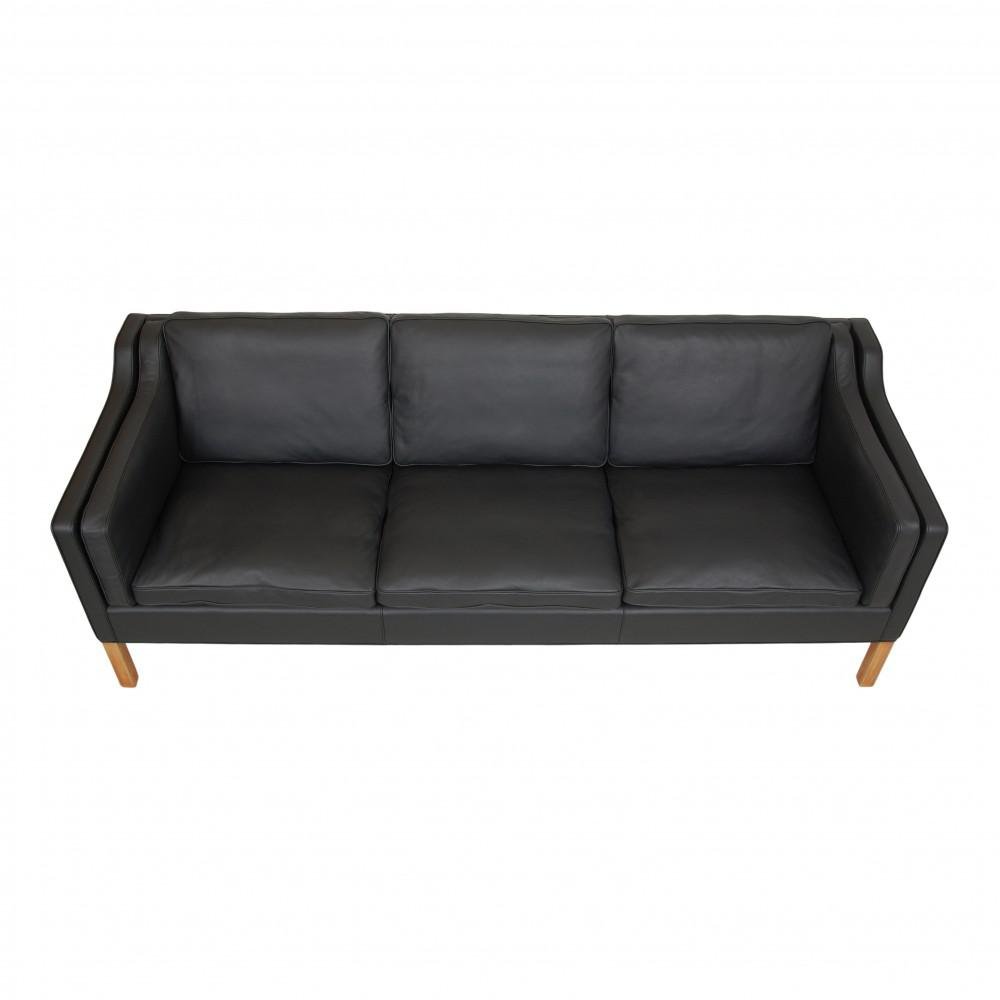 Model 2213 3-Seater Sofa in Leather by Børge Mogensen for Fredericia