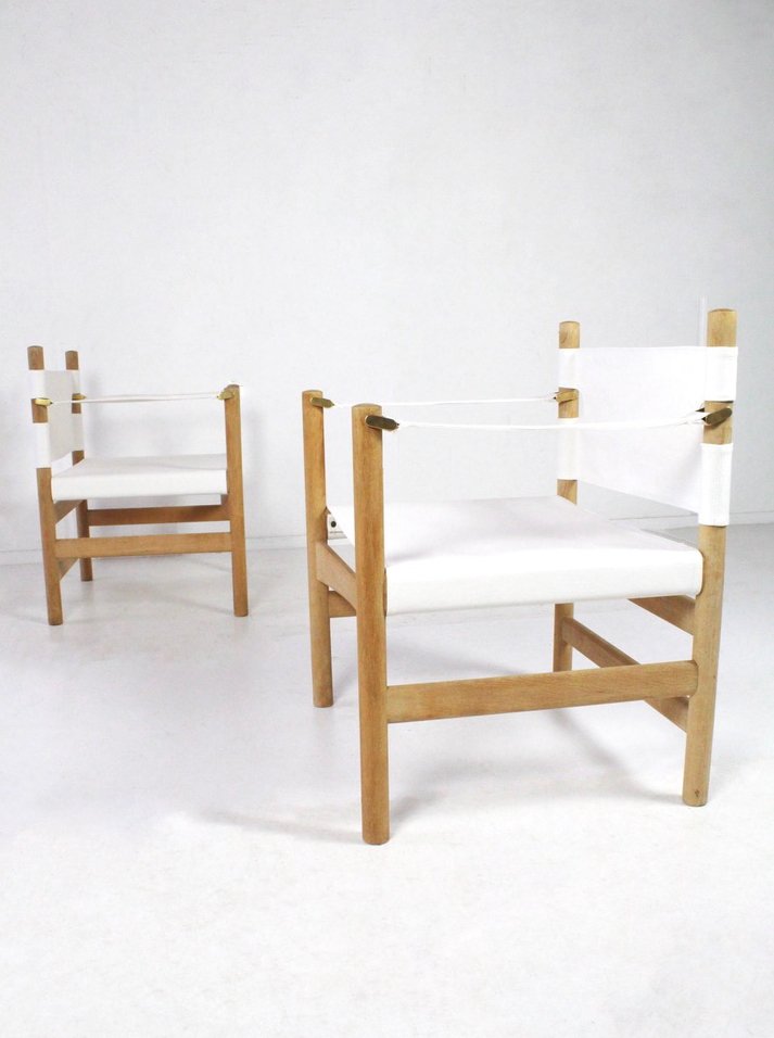 Model 2221 Safari Armchairs by Børge Mogensen for Fredericia Stolfabrik, Denmark, 1960s, Set of 2