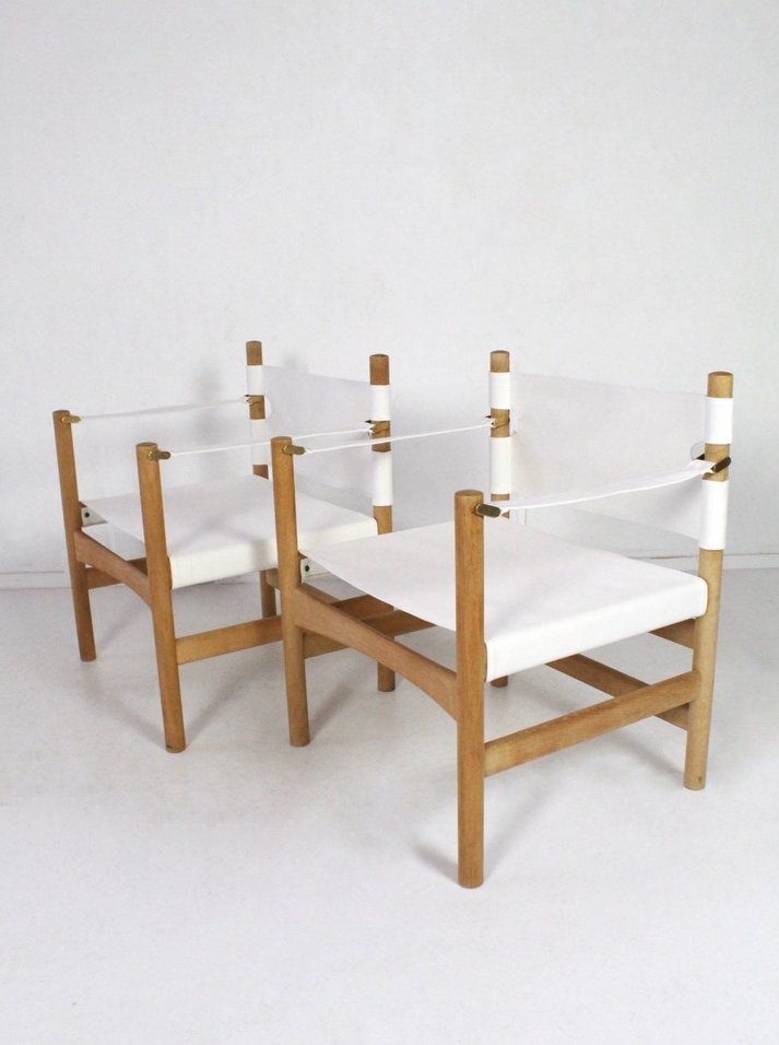 Model 2221 Safari Armchairs by Børge Mogensen for Fredericia Stolfabrik, Denmark, 1960s, Set of 2