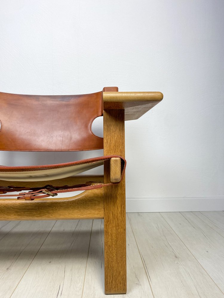 Model 2226 Spanish Chair in Oak and Leather by Børge Mogensen for Fredericia, Denmark, 1960s