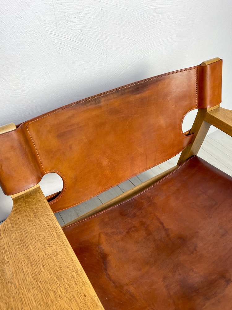 Model 2226 Spanish Chair in Oak and Leather by Børge Mogensen for Fredericia, Denmark, 1960s