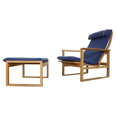 Model 2254 Lounge Chair and 2248 Footstool attributed to Børge Mogensen for Fredericia, Denmark, 1950s, Set of 2-DT-2026196