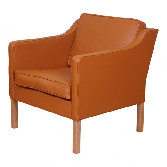 Model 2321 Armchair in Cognac Bison Leather by Børge Mogensen for Fredericia