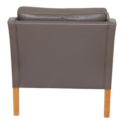 Model 2321 Armchair in Gray Leather with Oak Legs by Børge Mogensen for Fredericia-MTD-1400570