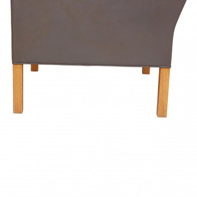 Model 2321 Armchair in Gray Leather with Oak Legs by Børge Mogensen for Fredericia-MTD-1400570