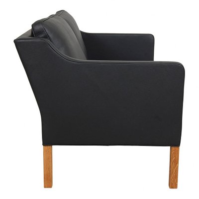 Model 2322 2-Seater Sofa in Black Bison Leather by Børge Mogensen for Fredericia-MTD-1400816