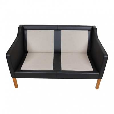 Model 2322 2-Seater Sofa in Black Bison Leather by Børge Mogensen for Fredericia-MTD-1400816