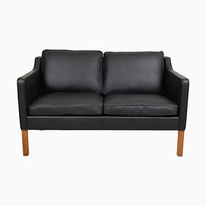 Model 2322 2-Seater Sofa in Black Bison Leather by Børge Mogensen for Fredericia-MTD-1400816