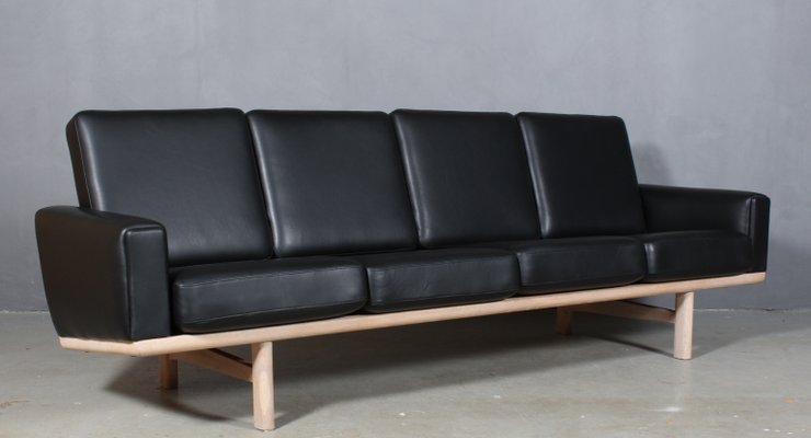 Model 236/4 Oak and Leather Sofa by Hans J. Wegner for Getama, 1960s-HJB-560744