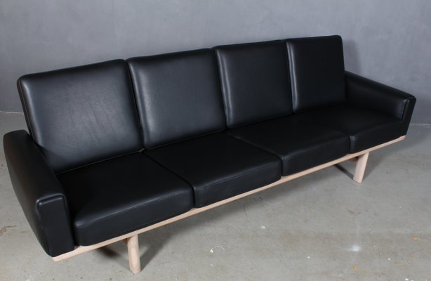 Model 236/4 Oak and Leather Sofa by Hans J. Wegner for Getama, 1960s-HJB-560744