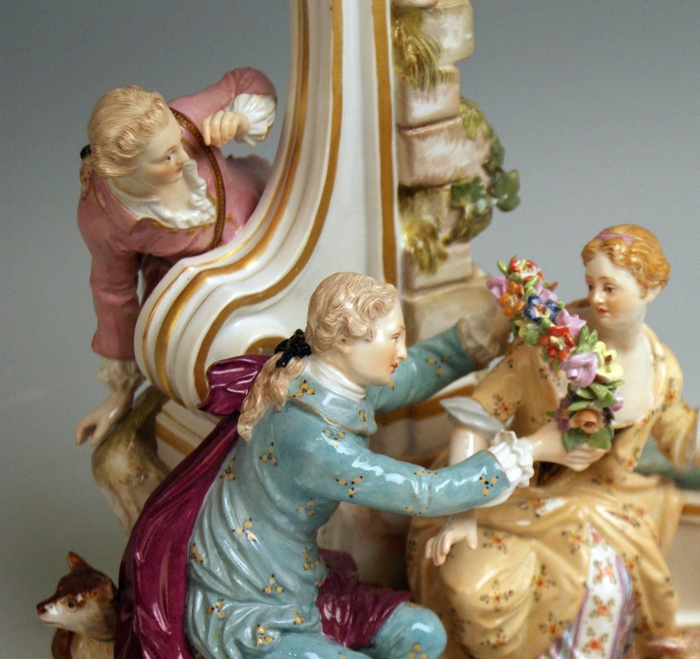 Model 2870 Shepherds Figurine by Johann Joachim Kaendler for Meissen, 1850