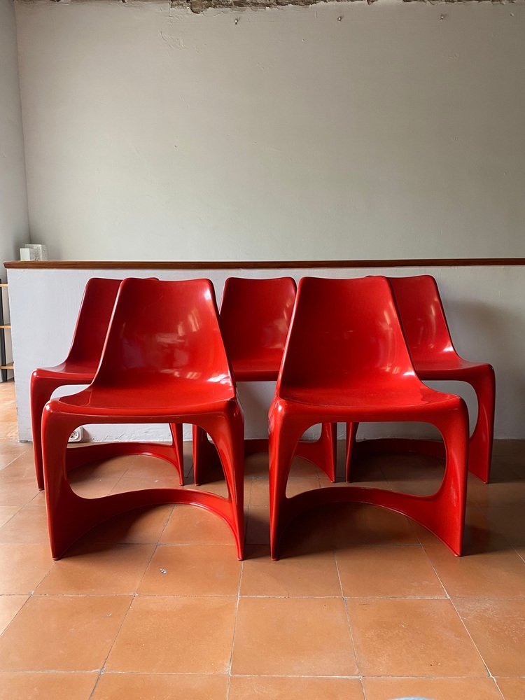 Model 290 Dining Chairs by Steen Østergaard for Cado, 1960s, Set of 5