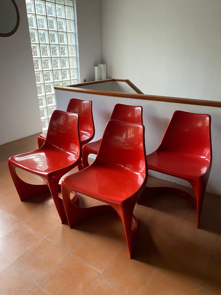 Model 290 Dining Chairs by Steen Østergaard for Cado, 1960s, Set of 5