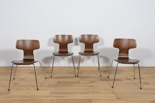 Model 3103 Dining Chairs by Arne Jacobsen for Fritz Hansen, 1970s, Set of 4-NIT-1638323