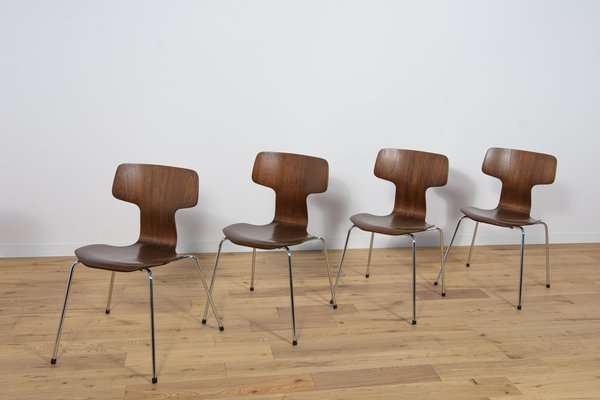 Model 3103 Dining Chairs by Arne Jacobsen for Fritz Hansen, 1970s, Set of 4-NIT-1638323