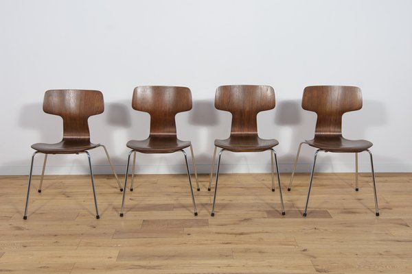 Model 3103 Dining Chairs by Arne Jacobsen for Fritz Hansen, 1970s, Set of 4-NIT-1638323