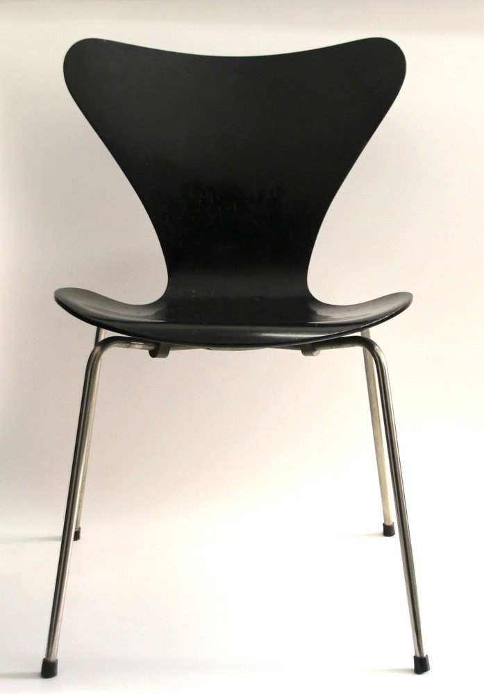 Model 3107 Black Chair by Arne Jacobsen for Fritz Hansen, 1950s