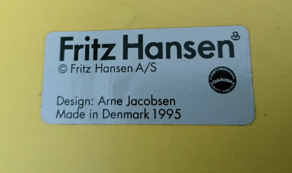 Model 3117 Office Swivel Chair in Yellow by Arne Jacobsen for Fritz Hansen, 1995