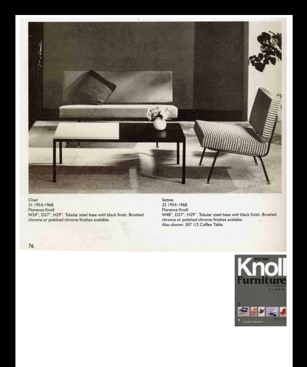 Model 32 Blue Sofa by Florence Knoll Bassett for Knoll Inc./Knoll International, 1960s