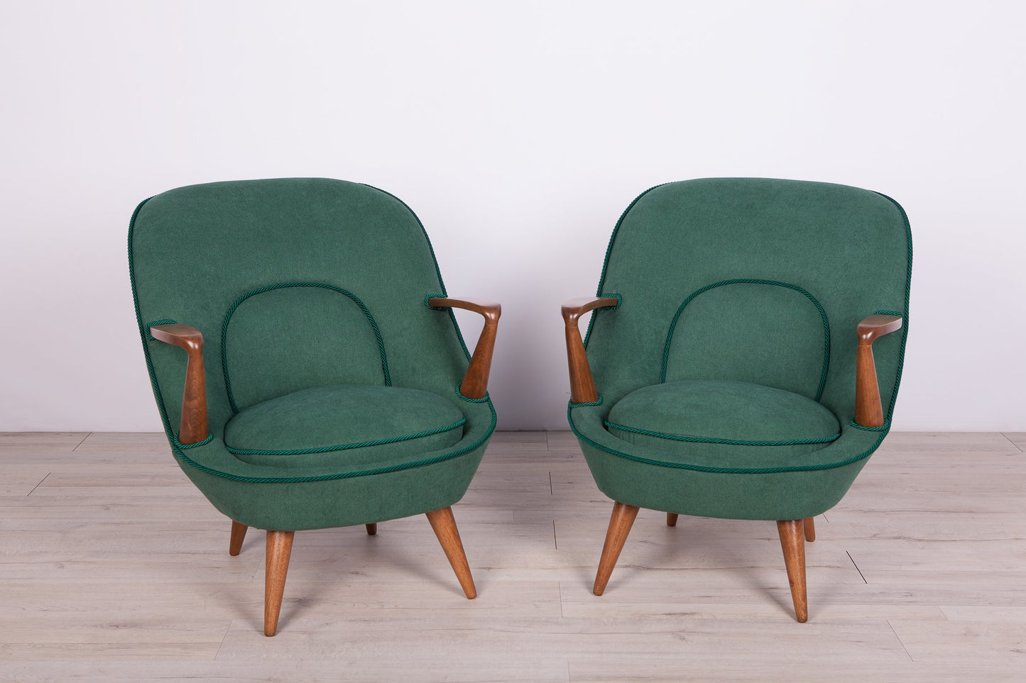 Model 345 Armchairs by Janina Jędrychowicz & Konrad Racinowski for Poznan Furniture Factory, 1950s, Set of 2