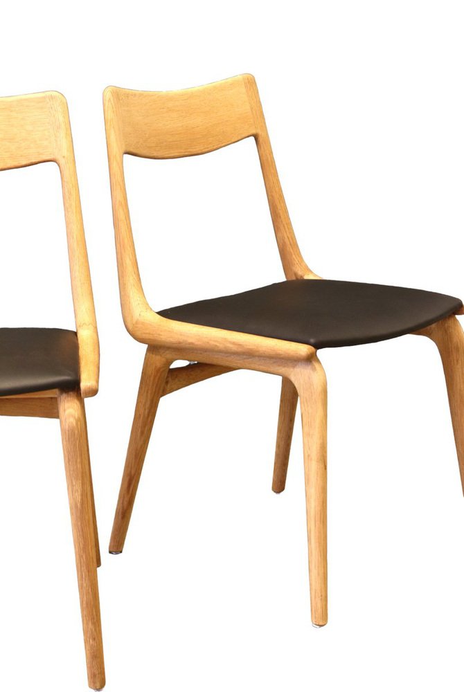 Model 370 Boomerang Dining Chair in Oak by Alfred Christensen for Slagelse Møbelværk, Denmark, 1960s