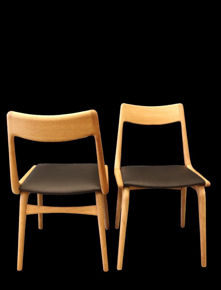 Model 370 Boomerang Dining Chair in Oak by Alfred Christensen for Slagelse Møbelværk, Denmark, 1960s