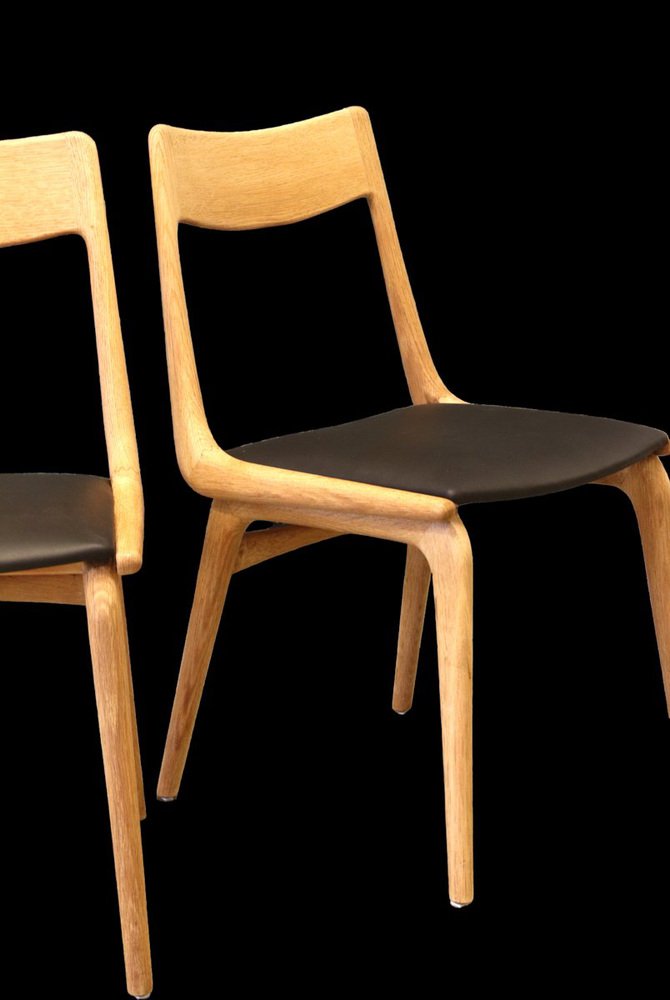 Model 370 Boomerang Dining Chair in Oak by Alfred Christensen for Slagelse Møbelværk, Denmark, 1960s