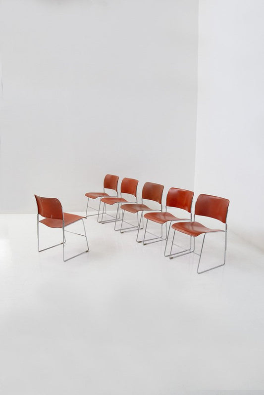 Model 40/4 Chairs by David Rowland, 1975, Set of 6